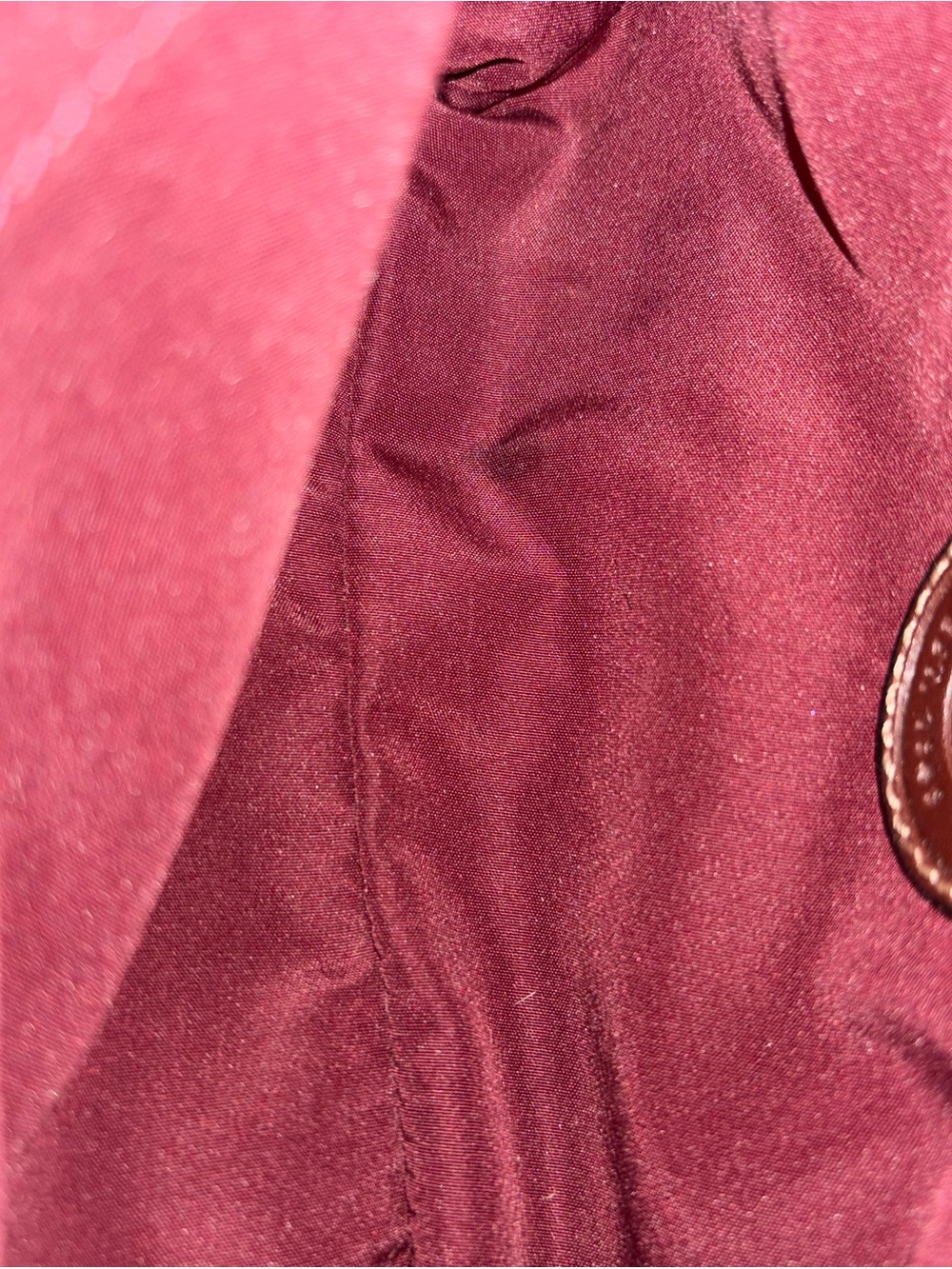 Etienne Aigner Burgundy Mini Satchel with Brown Trim - Picture 5 of 5